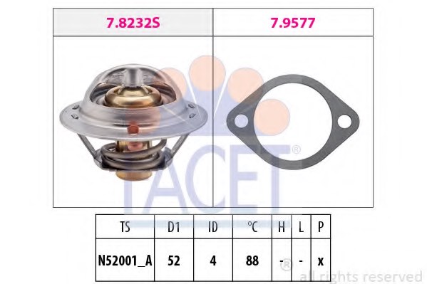 FACET 7.8237 Thermostat, coolant